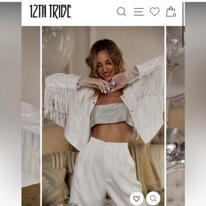 12th Tribe Fringe Jacket - White